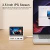3.5inch USB Screen with USB C Hub, Mini PC CPU RAM HDD Data Monitor, Multiple Display Sub Screen for Laptop PC view 2
