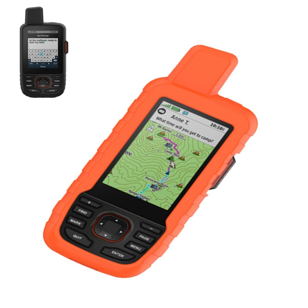 Case for Garmin GPSMAP 67i/66i Marine GPS Handheld,Soft Protective,BOVUGAC Silicone Case for Garmin GPSMAP 67i/66i-Orange