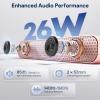 FULMINARE Bluetooth Speaker with 26W HD Sound, Portable Speaker Up to 30H Playtime, AUX&TF-Card&USB Input, LED Lights, Speakers Bluetooth 5.3 Wireless for Home/Party/Outdoor, Birthday Gift (Pink) view 2