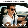 AI Smart Glasses for Men Women, Bluetooth Translation Glasses with 169 Language, Auto On/Off by Wearing Sensor, Wide Face, UV400 polarized lens, Audio Smart Sunglasses for Travel Meeting Sports-Brown view 2