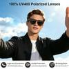 AI Smart Glasses for Men Women, Bluetooth Translation Glasses with 169 Language, Auto On/Off by Wearing Sensor, Wide Face, UV400 polarized lens, Audio Smart Sunglasses for Travel Meeting Sports-Brown view 4