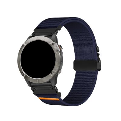 22mm 26mm Nylon Elastic Strap For Garmin Fenix 8 7 7X 6 6X 5XPlus Quick Fit Sports Band Accessories(Dark Blue Black,26mm)