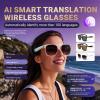 SKEKECIE AI Smart Translation Glasses for Travel & Business, Real-Time 100+ Language Translator, Wireless Open-Earphones Design with Music Playback & Touch Control,Lightweight Eyewear (WH/VT) view 2