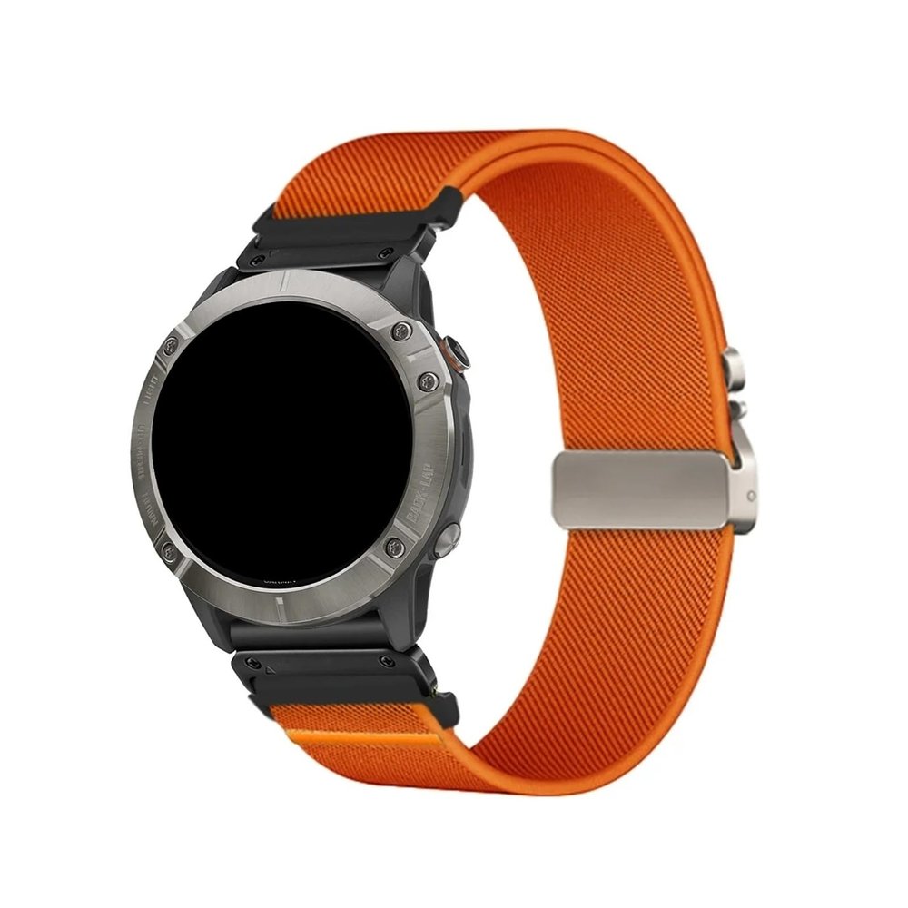 22mm 26mm Nylon Elastic Strap For Garmin Fenix 8 7 7X 6 6X 5XPlus Quick Fit Sports Band Accessories(Orange Black,26mm)