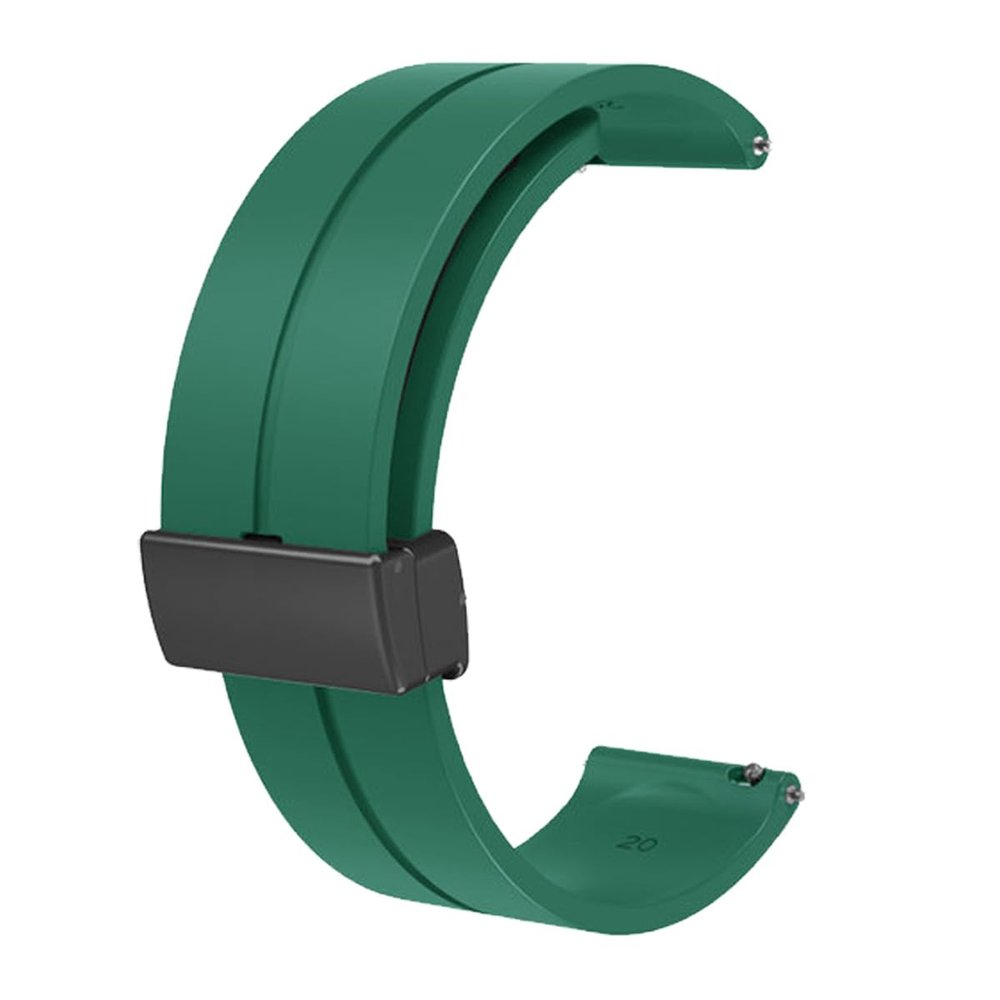 LinnaLove 16mm-20mm silicone Replacement watch band with Quick Release for Smart watch and id Bracelets-Green-1515-16