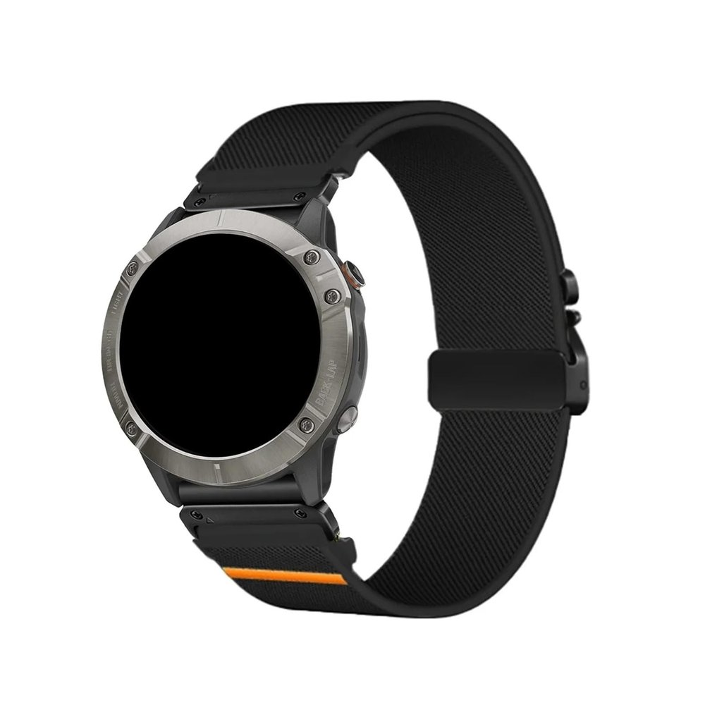 22mm 26mm Nylon Elastic Strap For Garmin Fenix 8 7 7X 6 6X 5XPlus Quick Fit Sports Band Accessories(Black Black,26mm)