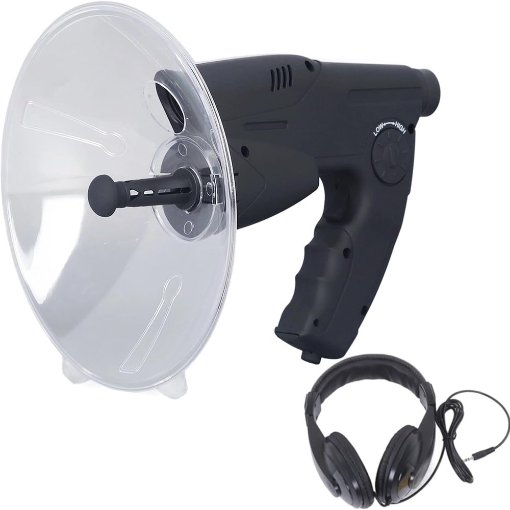 CYSFETENA Low Energy Bird Watching Instrument,ABS Long Distance Parabolic Microphone Birdwatching Equipment,Portable Bird Watching Recording Tool with Headphones for Outdoor