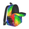 ixygoiv Rainbow Hippie Peace Sign Art Backpacks 15 Inch Laptop Backpack Multipurpose Double Shoulder Bag for Men Women Gifts view 2