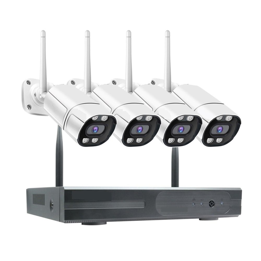 Wireless NVR Surveillance Kit, Outdoor IP Camera, Waterproof CCTV System with AI Humanoid Detection, IR Night Vision