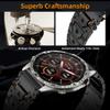 22mm Titan Steel Bands Compatible for Fenix 8 47mm/7/6/5 Band,Quick Fit Rugged Mecha Metal with Folding Clasp for Epix Gen 2 47mm/Forerunner 745/935/945/955/965/45mm Instinct 3/2/MARQ,Men (Black, 22MM) view 2