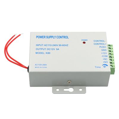 12V K80 Power Supply Controller Input True 3A/5A AC110V-240V Output DC for Door Access Control System,Electric Strike Lock, Bolt Lock, Magnetic Lock, Power Supply Controller (K80-5A)