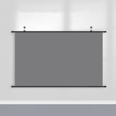 16:9 HD Projection Screen, Wall/Ceiling Mounted Pull Down Manual Projector Screen Movie Screen, for Home Theater Backyard Party Movie Nights(72"(16:9))