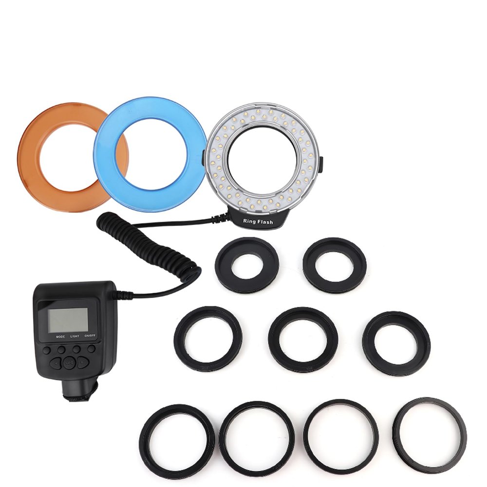Mtlavishness Portable 48 LED Ring Flash Light Lens Adapter Rings Kit Ideal for Photography and Video on Fuji SLR Cameras with High Brightness Low Power Consumption Seven Levels