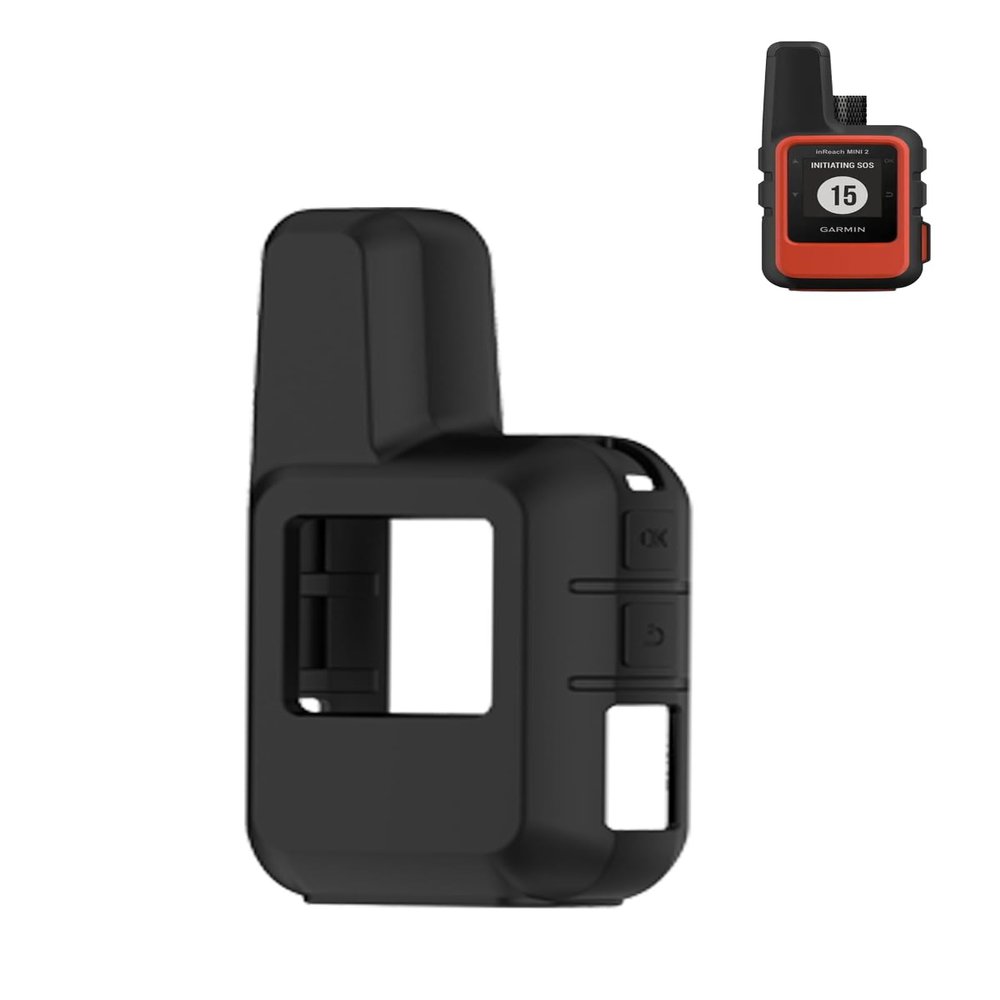 Case for Garmin inReach Mini 2 Lightweight and Compact Satellite Communicator, WUNIAK Soft Silicone Protective Portable Scratch Shock Resistant Shell Case for Garmin inReach Mini 2Black