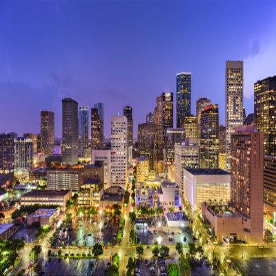 Loccor 17x10ft Fabric Houston Skyscraper Backdrop for Photography City Downtown Night Buildings Skyline Photography Background Travel Party Decorations Photo Props