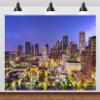 Loccor 17x10ft Fabric Houston Skyscraper Backdrop for Photography City Downtown Night Buildings Skyline Photography Background Travel Party Decorations Photo Props view 2