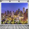 Loccor 17x10ft Fabric Houston Skyscraper Backdrop for Photography City Downtown Night Buildings Skyline Photography Background Travel Party Decorations Photo Props view 3