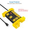 CCCEI Heavy Duty Power Strip with USB, Workshop 8 Outlet Surge Protector 2700 Joules, Industrial Metal 15Amp Power Strip, 20 FT Extension Cord and Wide Spaced Black. view 4