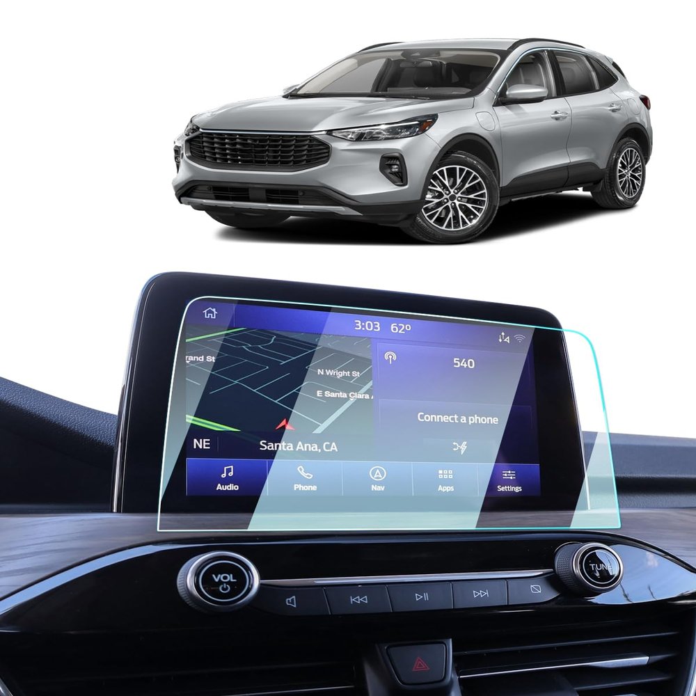 2020-2024 2025 Escape Screen Protector -For Ford Escape (SE/SEL/Titanium/Base/Active/ST-Line/ST-Line Select) 8 Inch Touchscreen, 2025 Escape Accessories 9H Tempered Glass Anti-Fingerprints Cover