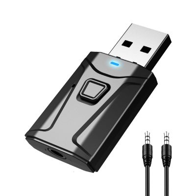 Tsnam USB Bluetooth Adapter for Car, Bluetooth Transmitter Receiver Plug & Play, 3.5mm AUX Wireless Audio Adapter for TV, Headphone, PC, Stereo