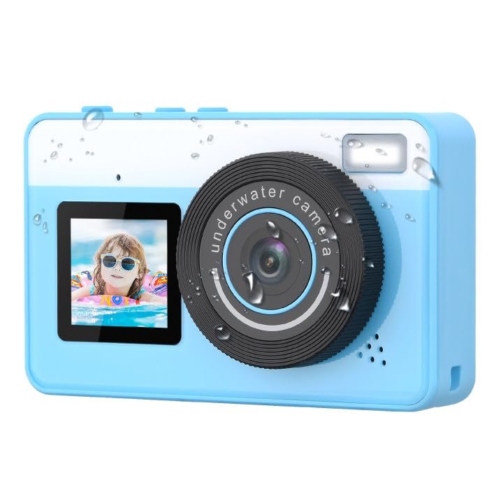 Mafiti Underwater Camera 10FT Waterproof Camera Snorkeling, Compact Floatable Digital Camera for Kids Teenagers Adults, Surfing Swimming and Kayaking, Blue