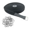 1 inch Black Hook and Loop Straps with 50 Metal Buckles 10 Yards Length Adjustable Fastening Cable Straps Cut-to-Length Reusable Cinch Nylon Securing Cord Ties Ideal for Storage and Organizer view 1