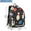 Krafig Bowling Pins Balls Stars Backpack Girls Boys Elementary Bookbags School Bags Laptop Backpack Travel Daypack Safe Reflective Stripes view 2