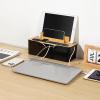 Catekro Cable Management Box with Bamboo Lid Cell Phone Tablet Holder Plug Data Cable Storage Charging Organizer Charger Cord Box for Home and Office Electrical Plug Storage(Black) view 3