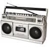 Retro Classic 80s Style Portable Boombox with Cassette Player Recorder, AM/FM/SW1/SW2 Radio, Bluetooth, USB/Micro SD Slots, Headphone Jack, 24W Dual Full-Range High Bass Speakers view 1