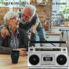 Retro Classic 80s Style Portable Boombox with Cassette Player Recorder, AM/FM/SW1/SW2 Radio, Bluetooth, USB/Micro SD Slots, Headphone Jack, 24W Dual Full-Range High Bass Speakers view 3