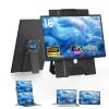 DZVW Laptop Screen Extender Portable Monitor - Dual 16" 1200P FHD Travel Monitor Fit for 13-17" Laptops Plug & Play 360 Rotating Detachable Stand Height Adjustable for Travel/Work/Study view 1