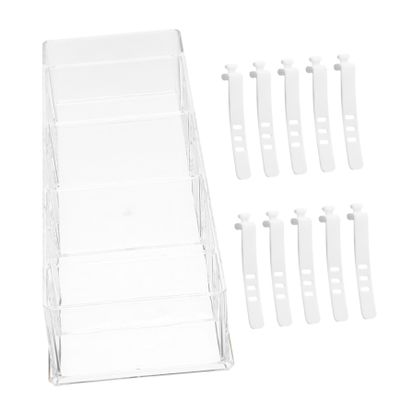 Angoily 1set Transparent Cable Organizer Box Compartments and Ties Cord Storage for Desktop Prevents and Knots for Use
