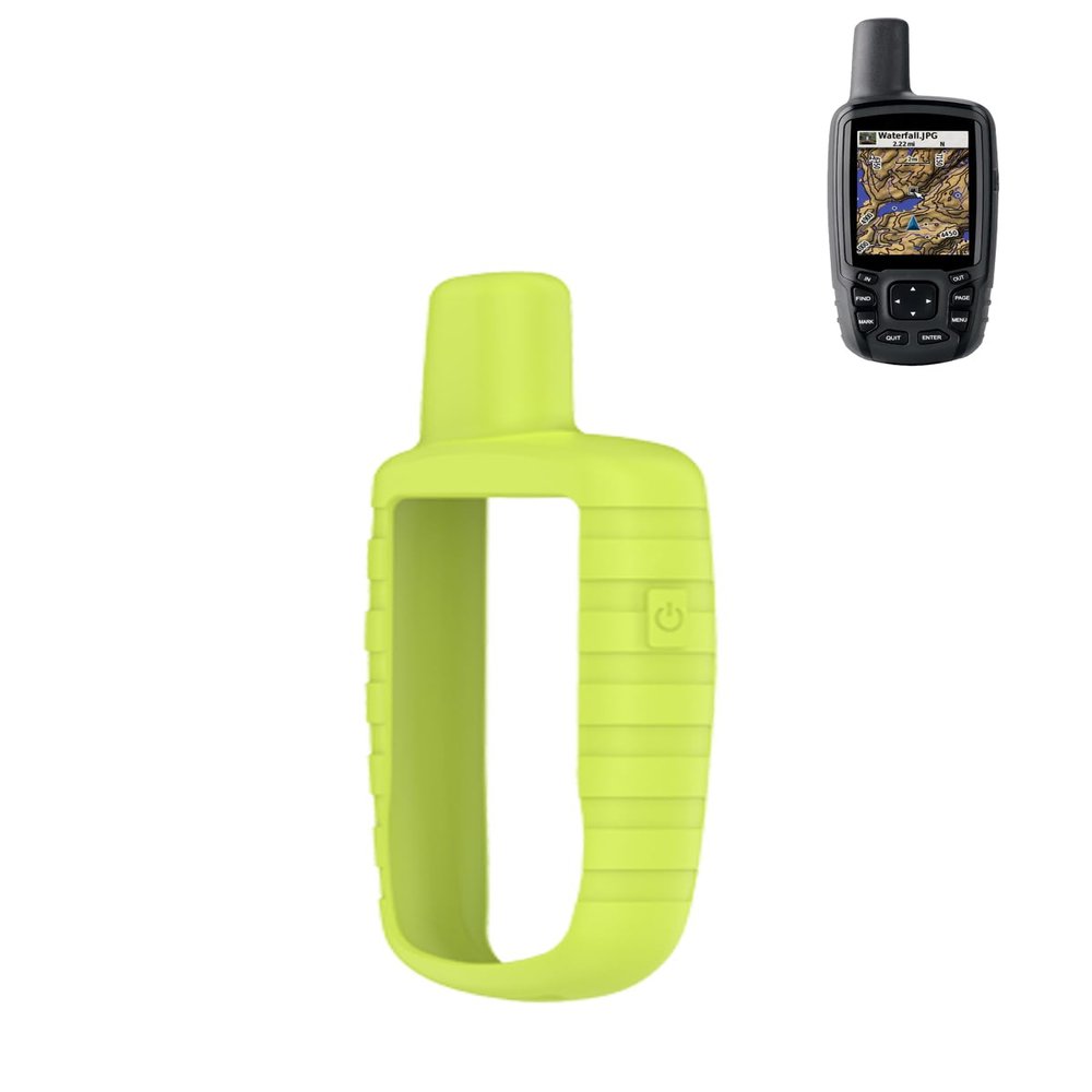 Case for Garmin GPSMAP 64S/62s/63, WUNIAK Soft Silicone Protective Portable Scratch Shock Resistant Shell Case for Garmin GPSMAP 64S/62s/63Fluorescent Green