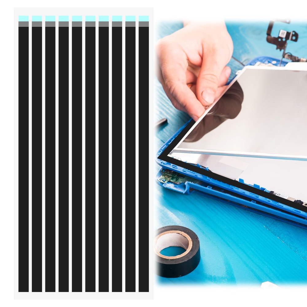20PCS LCD Repair Tape Phone Screen Adhesive Tape Laptop Screen Double Sided Tapes for LED Display Replacement Black Pull Tab Stretch Tapes Easy Stretch Adhesive for Cell Phone Pad Tablets Laptops LCD