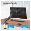 ZCERA Monitor Arm Bracket for 13" - 32" 2-9kg (4.4-19.8lbs) Screens Desktop Mounting Bracket Monitor Support 360 Adjustment(Black) view 3