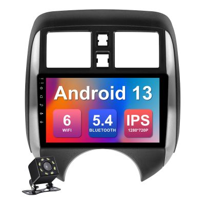 2+32G 9-inch Android 13 Car Stereo for Nissan Versa Note 2014-2018 IPS Touchscreen Screen Car Radio with Carplay & Android Auto Support Backup Camera GPS FM Navi BT SWC