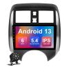 2+32G 9-inch Android 13 Car Stereo for Nissan Versa Note 2014-2018 IPS Touchscreen Screen Car Radio with Carplay & Android Auto Support Backup Camera GPS FM Navi BT SWC view 1