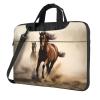 Animals Horse Running Laptop Shoulder Bag For Men Women Briefcase Messenger Bag W/Strap Handle Waterproof Laptop Sleeve Bag 14 Inch view 1