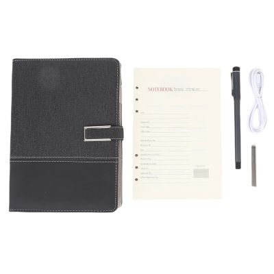 Digital Smart Pen Notebook Set Real Time Digitization Sync Convert to Text Notebook Smartpen for Study Notes Drawing Scene (Black)