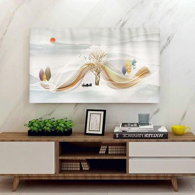TV Monitor Dust Cover 22-75 Inch Crystal Short Velvet Anti-static Screen Protector Universal Desktop Wall Mounted TV Cover(Size:52IN,Color:C)