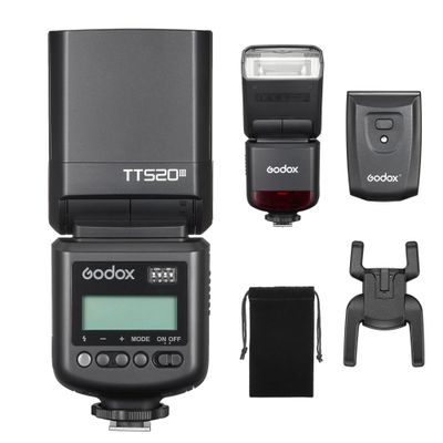 GODOX TT520 III Camera Flash Universal Speedlite with RT Wireless Trigger Transmitter for Sony Canon Nikon Pentax Olympus Fuji Panasonic DSLR Cameras with Hot Shoe