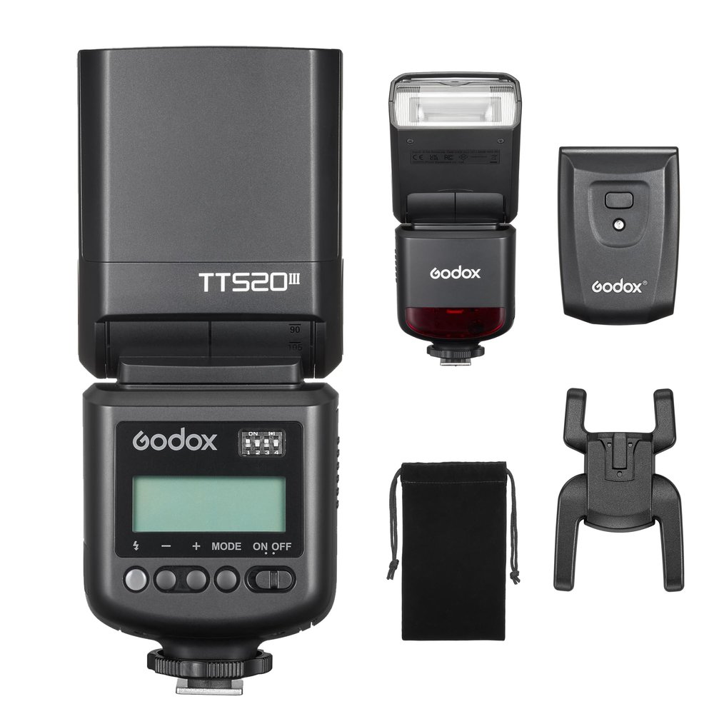 GODOX TT520 III Camera Flash Universal Speedlite with RT Wireless Trigger Transmitter for Sony Canon Nikon Pentax Olympus Fuji Panasonic DSLR Cameras with Hot Shoe