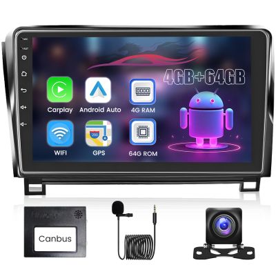 [8 Core 4G+64G] Car Stereo for Toyota Tundra (2007-2013)/Sequoia (2008-2019) Wireless CarPlay&Android Auto, 10.1-Inch Touch Screen Car Radio with DSP,EQ,BT5.0,WiFi,Mirror Link,GPS Navi+Backup Camera