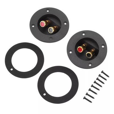 2 Pcs Round Spring Speaker Terminal Cup Connector for Subwoofer Box Enclosure 45mm Cutout