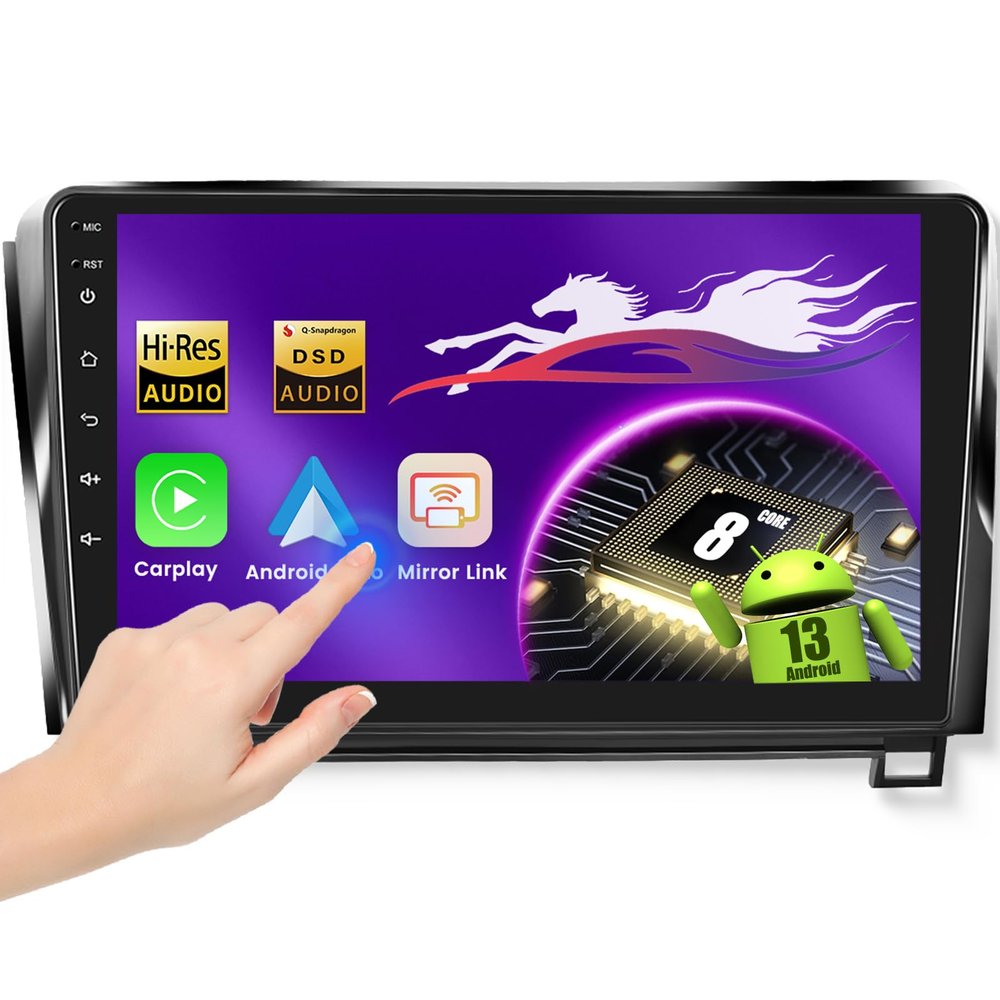 [Qualcomm 8-core 4+64GB] Wireless Carplay Car Stereo for Toyota Tundra 2007-2013/Toyota Sequoia 2008-2019 with 10.1-Inch Touchscreen, Android 13 Car Radio BT5.1/DSP/Hi-Res Audio/WiFi/SWC/GPS/OTA
