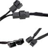 BOXUWFO HONGP 1 to 2 Way Braided Cable Y Splitter 3/4 Pin PWM Male Connector Fan Computer PC Fan Extension Adapter Cable view 2