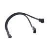 BOXUWFO HONGP 1 to 2 Way Braided Cable Y Splitter 3/4 Pin PWM Male Connector Fan Computer PC Fan Extension Adapter Cable view 4