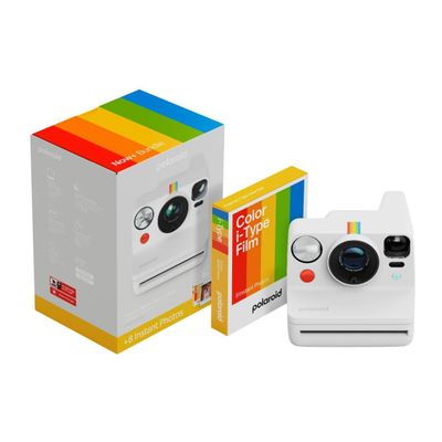 Polaroid Now+ Gen 3 Instant Camera, White + Color Film Pack (8 Photos)
