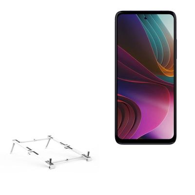 BoxWave Stand and Mount Compatible with NUU Mobile N20 - Pocket Aluminum Stand 3-in-1, Portable Multi Angle Viewing Riser - Metallic Silver