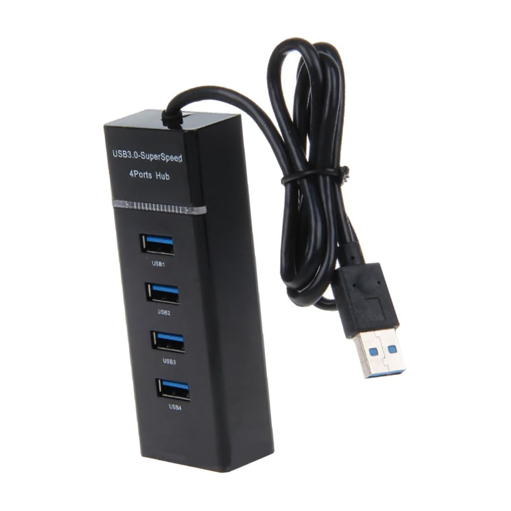 Mipcase 4-Port USB Hub USB 3.0 Splitter Adapter for Laptops Portable Data Hub Expansion Transfer Function for Travel and Office Use